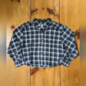 NWT American Eagle cropped flannel shirt size M